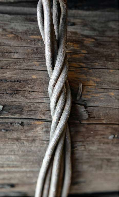 thick rope on wood background